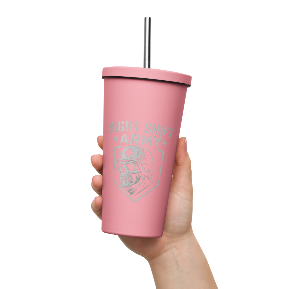 Phantom Tumbler – 20oz Stainless Steel Insulated Cup with Straw | Nurse Gift, Night Shift Hydration