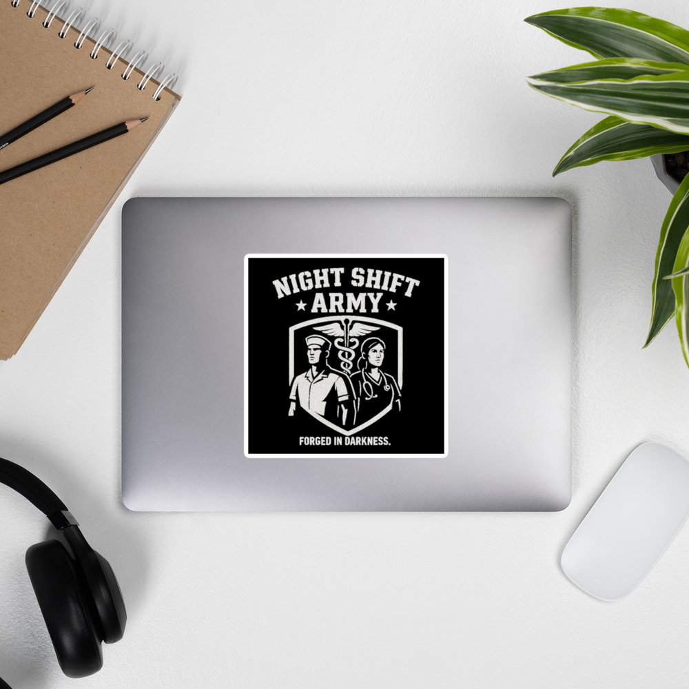 Night Shift Army Vinyl Stickers – Nurse Life, One Sticker at a Time