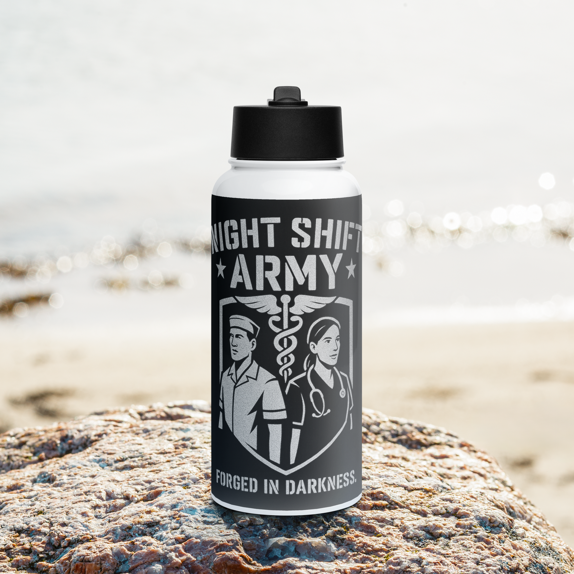Night Shift Army Hydration Flask – 32oz Guardian Edition