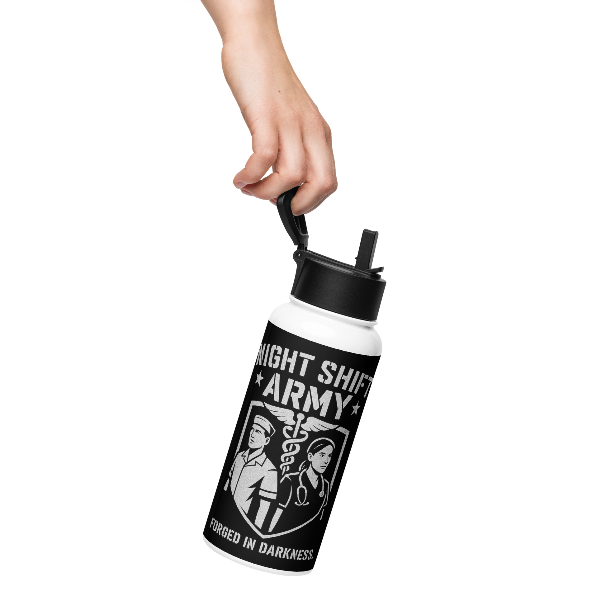Night Shift Army Hydration Flask – 32oz Guardian Edition