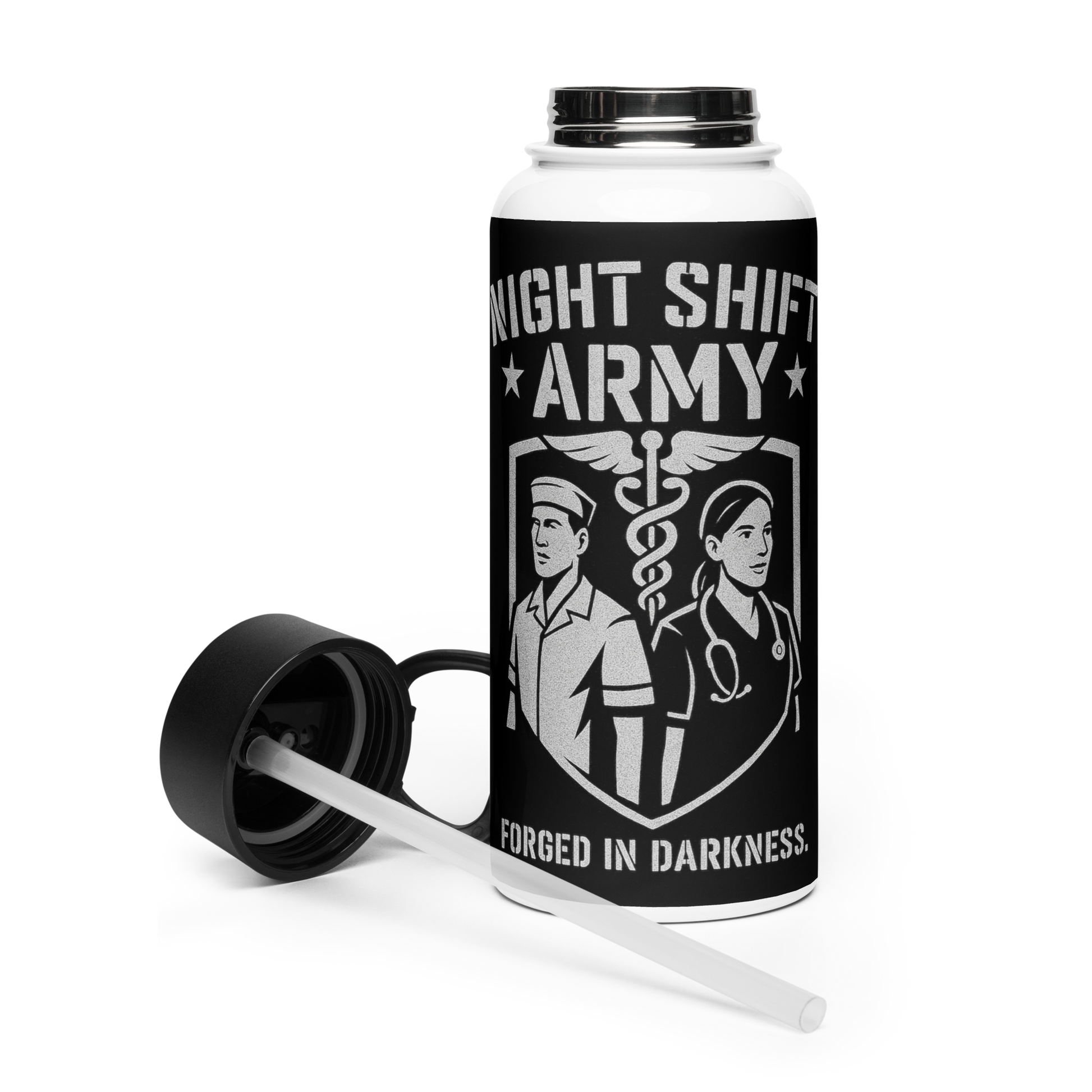 Night Shift Army Hydration Flask – 32oz Guardian Edition